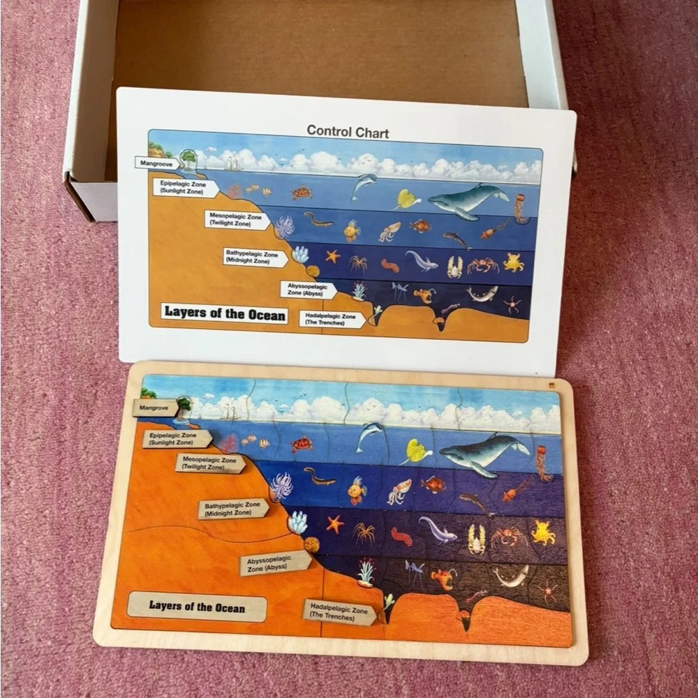 Montessori Layers of the Ocean Puzzle Wooden Puzzle | Homeschool